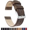 imageBARTON WATCH BANDS 20mm Saddle Brown Quick Release TopGrain Leather Long Watch Band Strap