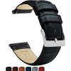 imageBARTON WATCH BANDS 24mm Black  Long  Alligator Grain  Quick Release Leather Watch Bands