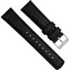 imageBARTON WATCH BANDS 24mm Black  Long  Alligator Grain  Quick Release Leather Watch Bands