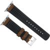 imageBARTON WATCH BANDS Black Leather and Rubber Hybrid  Choose Color ampamp Size  Compatible with All Apple Watches Ultra SE 8 7 6 5 4 3 2 1  38mm 40mm 41mm 42mm 44mm 45mm 49mmOak Brown Leather Black Buckle