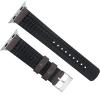 imageBARTON WATCH BANDS Black Leather and Rubber Hybrid  Choose Color ampamp Size  Compatible with All Apple Watches Ultra SE 8 7 6 5 4 3 2 1  38mm 40mm 41mm 42mm 44mm 45mm 49mmSmoke Grey Leather Stainless Steel Buckle