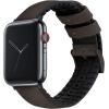 imageBARTON WATCH BANDS Black Leather and Rubber Hybrid  Choose Color ampamp Size  Compatible with All Apple Watches Ultra SE 8 7 6 5 4 3 2 1  38mm 40mm 41mm 42mm 44mm 45mm 49mmSmoke Grey Leather Black Buckle