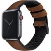 imageBARTON WATCH BANDS Black Leather and Rubber Hybrid  Choose Color ampamp Size  Compatible with All Apple Watches Ultra SE 8 7 6 5 4 3 2 1  38mm 40mm 41mm 42mm 44mm 45mm 49mmOak Brown Leather Black Buckle