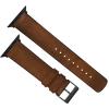 imageBARTON WATCH BANDS Black Leather and Rubber Hybrid  Choose Color ampamp Size  Compatible with All Apple Watches Ultra SE 8 7 6 5 4 3 2 1  38mm 40mm 41mm 42mm 44mm 45mm 49mmOak Brown Leather Black Buckle