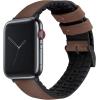 imageBARTON WATCH BANDS Black Leather and Rubber Hybrid  Choose Color ampamp Size  Compatible with All Apple Watches Ultra SE 8 7 6 5 4 3 2 1  38mm 40mm 41mm 42mm 44mm 45mm 49mmWalnut Brown Leather Black Buckle