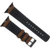 imageBARTON WATCH BANDS Black Leather and Rubber Hybrid  Choose Color ampamp Size  Compatible with All Apple Watches Ultra SE 8 7 6 5 4 3 2 1  38mm 40mm 41mm 42mm 44mm 45mm 49mmOak Brown Leather Stainless Steel Buckle