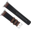 imageBARTON WATCH BANDS Black Leather and Rubber Hybrid  Choose Color ampamp Size  Compatible with All Apple Watches Ultra SE 8 7 6 5 4 3 2 1  38mm 40mm 41mm 42mm 44mm 45mm 49mmWalnut Brown Leather Black Buckle 