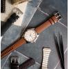 imageBARTON WATCH BANDS with Integrated quick release spring bars  Hybrid Silicone  Cordura Fabric WaterResistant Leather and Silicone Hybrid Watch Bands  Choice of Color ampamp Width 18mm 20mm 22mmCaramel Brown Leather Black Buckle
