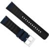 imageBARTON WATCH BANDS with Integrated quick release spring bars  Hybrid Silicone  Cordura Fabric WaterResistant Leather and Silicone Hybrid Watch Bands  Choice of Color ampamp Width 18mm 20mm 22mmNavy Blue Stainless Buckle