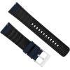 imageBARTON WATCH BANDS with Integrated quick release spring bars  Hybrid Silicone  Cordura Fabric WaterResistant Leather and Silicone Hybrid Watch Bands  Choice of Color ampamp Width 18mm 20mm 22mmNavy Blue Stainless Buckle