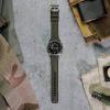 imageBARTON WATCH BANDS with Integrated quick release spring bars  Hybrid Silicone  Cordura Fabric WaterResistant Leather and Silicone Hybrid Watch Bands  Choice of Color ampamp Width 18mm 20mm 22mmArmy Green Stainless Buckle