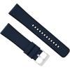 imageBARTON WATCH BANDS with Integrated quick release spring bars  Hybrid Silicone  Cordura Fabric WaterResistant Leather and Silicone Hybrid Watch Bands  Choice of Color ampamp Width 18mm 20mm 22mmNavy Blue Stainless Buckle