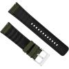 imageBARTON WATCH BANDS with Integrated quick release spring bars  Hybrid Silicone  Cordura Fabric WaterResistant Leather and Silicone Hybrid Watch Bands  Choice of Color ampamp Width 18mm 20mm 22mmArmy Green Stainless Buckle
