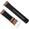 imageBARTON WATCH BANDS with Integrated quick release spring bars  Hybrid Silicone  Cordura Fabric WaterResistant Leather and Silicone Hybrid Watch Bands  Choice of Color ampamp Width 18mm 20mm 22mmCaramel Brown Leather Stainless Buckle