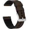 imageBARTON WATCH BANDS with Integrated quick release spring bars  Hybrid Silicone  Cordura Fabric WaterResistant Leather and Silicone Hybrid Watch Bands  Choice of Color ampamp Width 18mm 20mm 22mmChocolate Brown Stainless Buckle