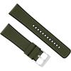 imageBARTON WATCH BANDS with Integrated quick release spring bars  Hybrid Silicone  Cordura Fabric WaterResistant Leather and Silicone Hybrid Watch Bands  Choice of Color ampamp Width 18mm 20mm 22mmArmy Green Stainless Buckle