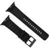 imageBARTON WATCH BANDS with Integrated quick release spring bars  Hybrid Silicone  Cordura Fabric WaterResistant Leather and Silicone Hybrid Watch Bands  Choice of Color ampamp Width 18mm 20mm 22mmBlack Black Buckle