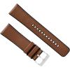 imageBARTON WATCH BANDS with Integrated quick release spring bars  Hybrid Silicone  Cordura Fabric WaterResistant Leather and Silicone Hybrid Watch Bands  Choice of Color ampamp Width 18mm 20mm 22mmCaramel Brown Leather Stainless Buckle