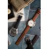 imageBARTON WATCH BANDS with Integrated quick release spring bars  Hybrid Silicone  Cordura Fabric WaterResistant Leather and Silicone Hybrid Watch Bands  Choice of Color ampamp Width 18mm 20mm 22mmCaramel Brown Leather Black Buckle