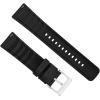 imageBARTON WATCH BANDS with Integrated quick release spring bars  Hybrid Silicone  Cordura Fabric WaterResistant Leather and Silicone Hybrid Watch Bands  Choice of Color ampamp Width 18mm 20mm 22mmBlack Leather Stainless Buckle