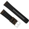 imageBARTON WATCH BANDS with Integrated quick release spring bars  Hybrid Silicone  Cordura Fabric WaterResistant Leather and Silicone Hybrid Watch Bands  Choice of Color ampamp Width 18mm 20mm 22mmChocolate Brown Stainless Buckle