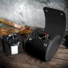 imageBarton Leather Watch Roll for 3 Watches  Convenient Organizer Case for Travel ampamp Storage  Fits Classic ampamp Smart Watches Up to 46mm  Compact Durable Lightweight Stylish  BrownBlack