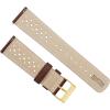 imageBarton Racing ampamp Rally Horween Leather Straps with Integrated Quick Release Spring Bars  Standard Length fits Wrists 5quot to 8quot18mm 19mm 20mm 21mm 22mm 23mm ampamp 24mm Watch Bands  Choose Strap Color ampamp WidthChocolate Racing Style  Gold Buckle