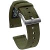 imageBARTON Canvas Quick Release Watch Band Straps  Choose Color ampamp Width  18mm 19mm 20mm 21mm 22mm 23mm or 24mmArmy Green