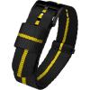 imageBARTON Elite NATO Style Watch Strap  18mm 20mm 22mm or 24mm  Seat Belt Nylon Watch BandsBlack  Yellow  Black PVD