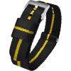 imageBARTON Elite NATO Style Watch Strap  18mm 20mm 22mm or 24mm  Seat Belt Nylon Watch BandsBlack  Yellow