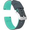 imageBARTON Elite Silicone Watch Bands  Quick Release  Choose Strap Color ampamp Buckle Color Stainless Steel Black PVD or Gunmetal Grey  18mm 20mm 22mm ampamp 24mm Watch StrapsSmoke Grey Top  Mint Green Bottom