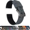 imageBARTON Elite Silicone Watch Bands  Quick Release  Choose Strap Color ampamp Buckle Color Stainless Steel Black PVD or Gunmetal Grey  18mm 20mm 22mm ampamp 24mm Watch StrapsSmoke Grey Top  Black Bottom  Gunmetal Grey
