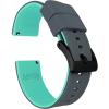 imageBARTON Elite Silicone Watch Bands  Quick Release  Choose Strap Color ampamp Buckle Color Stainless Steel Black PVD or Gunmetal Grey  18mm 20mm 22mm ampamp 24mm Watch StrapsSmoke Grey Top  Mint Green Bottom  Black PVD Buckle