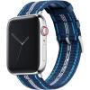 imageBARTON WATCH BANDS  Military Style Nylon Watch Bands Compatible with Apple Watch Models  1 2 3 4 5 6 7 8 9 10 SE Ultra ampamp Ultra 2Twotoned Blue Stainless Hardware