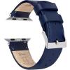 imageBARTON WATCH BANDS  Top Grain Leather Watch Bands Compatible with Apple Watch Models  1 2 3 4 5 6 7 8 9 10 SE Ultra ampamp Ultra 2Navy Blue Leather  Stitching