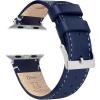 Navy Blue Leather / White Stitching