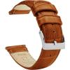 imageBARTON WATCH BANDS 12mm Toffee Brown  Alligator Grain  Quick Release Leather Watch Bands for Women