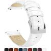 imageBARTON WATCH BANDS 14mm White  Alligator Grain  Quick Release Leather Watch Bands