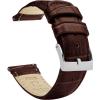 imageBARTON WATCH BANDS 22mm Coffee Brown  Long  Alligator Grain  Quick Release Leather Watch Bands