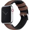 imageBARTON WATCH BANDS Black Leather and Rubber Hybrid  Choose Color ampamp Size  Compatible with All Apple Watches Ultra SE 8 7 6 5 4 3 2 1  38mm 40mm 41mm 42mm 44mm 45mm 49mmWalnut Brown Leather Black Buckle