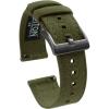 imageBARTON WATCH BANDS High Durability Canvas Quick Release Watch Band Straps Army Green ampamp Gunmetal Grey Buckle 20mm