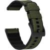 imageBARTON WATCH BANDS with Integrated quick release spring bars  Hybrid Silicone  Cordura Fabric WaterResistant Leather and Silicone Hybrid Watch Bands  Choice of Color ampamp Width 18mm 20mm 22mmArmy Green Black Buckle