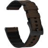 imageBARTON WATCH BANDS with Integrated quick release spring bars  Hybrid Silicone  Cordura Fabric WaterResistant Leather and Silicone Hybrid Watch Bands  Choice of Color ampamp Width 18mm 20mm 22mmChocolate Brown Black Buckle