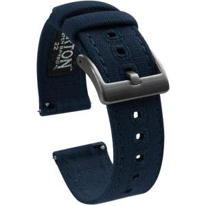 image20mm Navy Blue  BARTON Canvas Quick Release Watch Band Straps with Gunmetal Grey Buckles  Choose Color ampamp Width  18mm 20mm or 22mm
