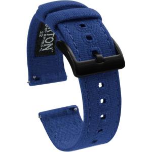 image20mm Royal Blue  BARTON Canvas Quick Release Watch Band Straps  Choose Color ampamp Width  18mm 20mm or 22mm  Black PVD Buckle