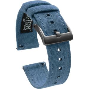 imageBARTON Canvas Quick Release Watch Band Straps  Choose Color ampamp Width  18mm 19mm 20mm 21mm 22mm 23mm or 24mmNantucket Blue