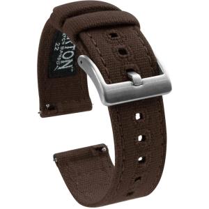 imageBARTON Canvas Quick Release Watch Band Straps  Choose Color ampamp Width  18mm 19mm 20mm 21mm 22mm 23mm or 24mmbrown