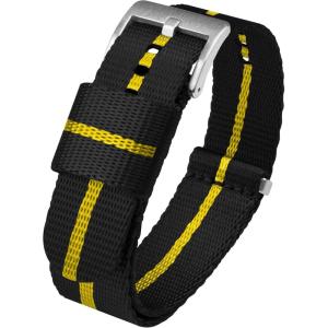 imageBARTON Elite NATO Style Watch Strap  18mm 20mm 22mm or 24mm  Seat Belt Nylon Watch BandsBlack  Yellow
