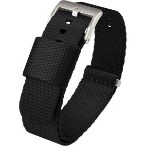 imageBARTON Elite NATO Style Watch Strap  18mm 20mm 22mm or 24mm  Seat Belt Nylon Watch BandsBlack