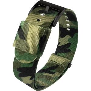 imageBARTON Elite NATO Style Watch Strap  18mm 20mm 22mm or 24mm  Seat Belt Nylon Watch BandsClassic Camouflage  Black PVD